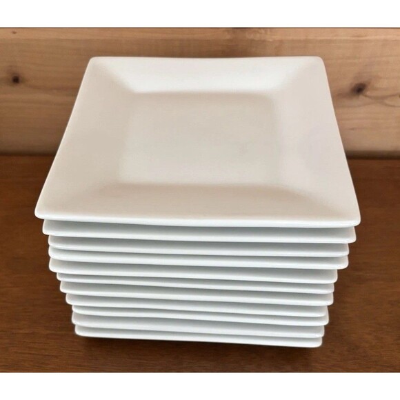 Crate and Barrel Other - Plates Set of 11 Crate & Barrel Square 6X6” Flared White Appetizer Dessert Dish